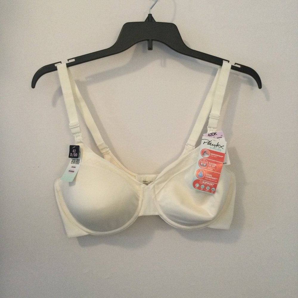 Playtex Womens Size 42D 42DD Pearl Nursing Underwire Bra Flexes To Fit New NWT